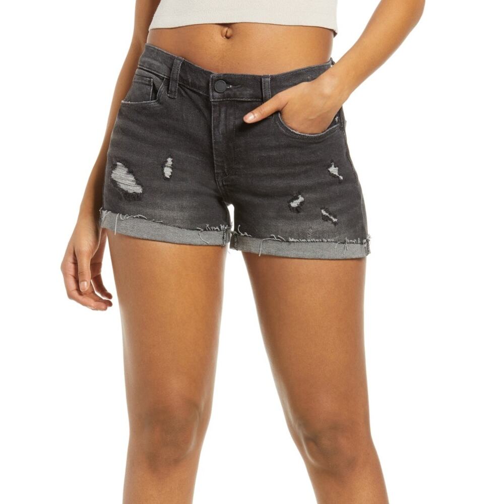 BLANKNYC Black The Fulton Roll Up Denim Shorts NWT Size 31